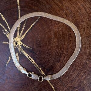 Sterling Silver Herringbone Chain Bracelet